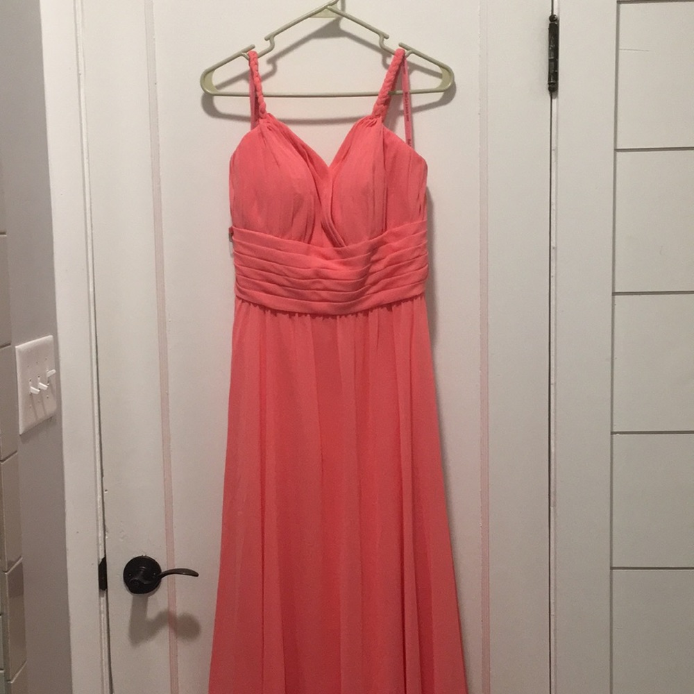 Mori Lee Coral Bridesmaid Dress Size 14